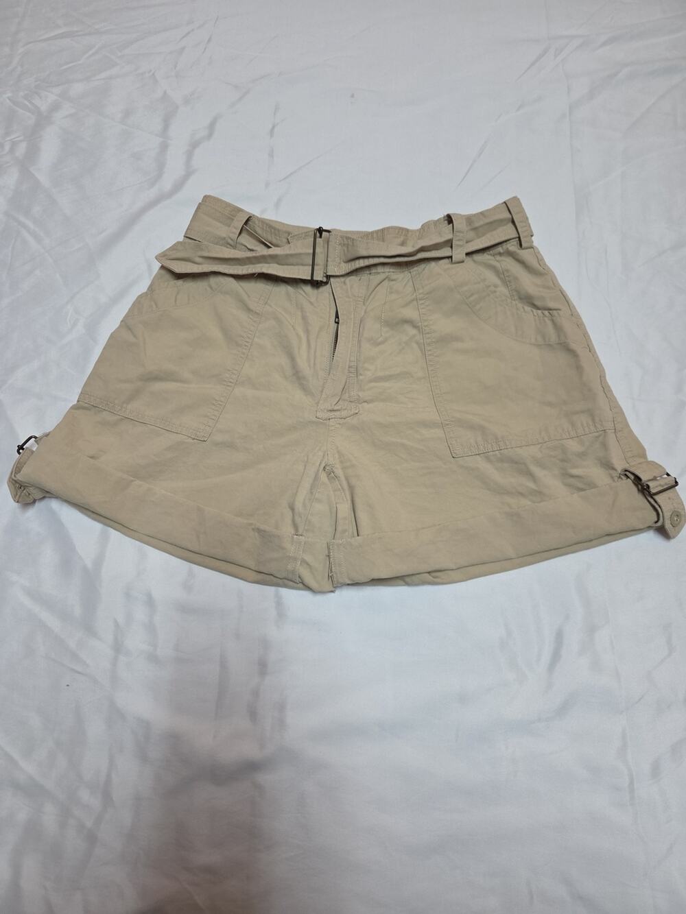 Ralph Lauren Khaki Utility High-Rise Belted Shorts